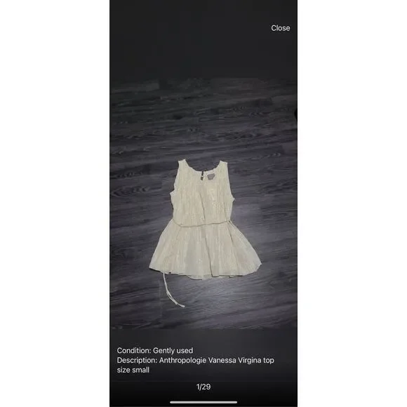 Anthropologie Vanessa Virginia Sleeveless Top - Picture 2 of 2